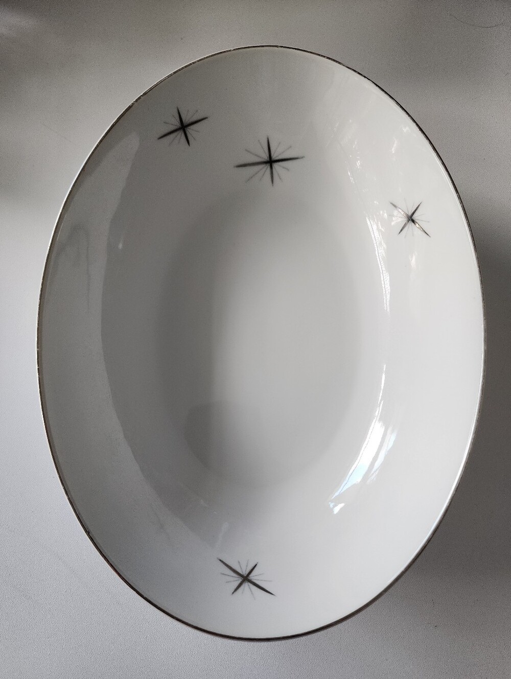 Vintage Fukagawa Arita Cross Star Oval Bowl #713- Made In Japan